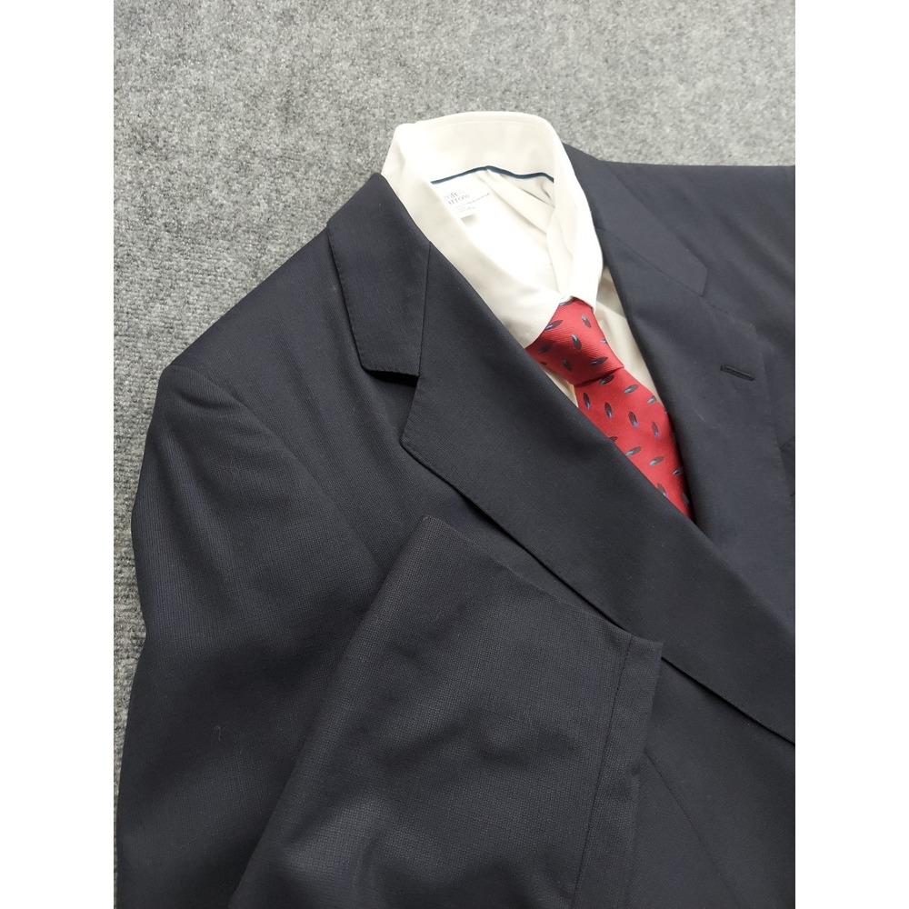 Samuelsohn Blazer Jacket Mens 42 Long Navy Blue Wool 2‎ Button Notch Italy